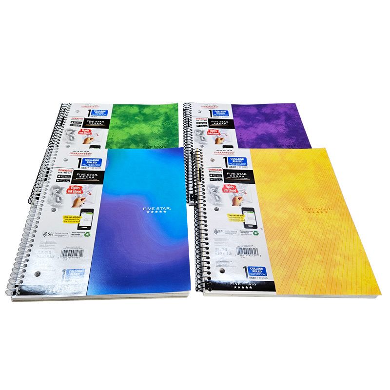 Mead Five Star 4count Assorted Cover Colors 1 Subject Notebook College ...
