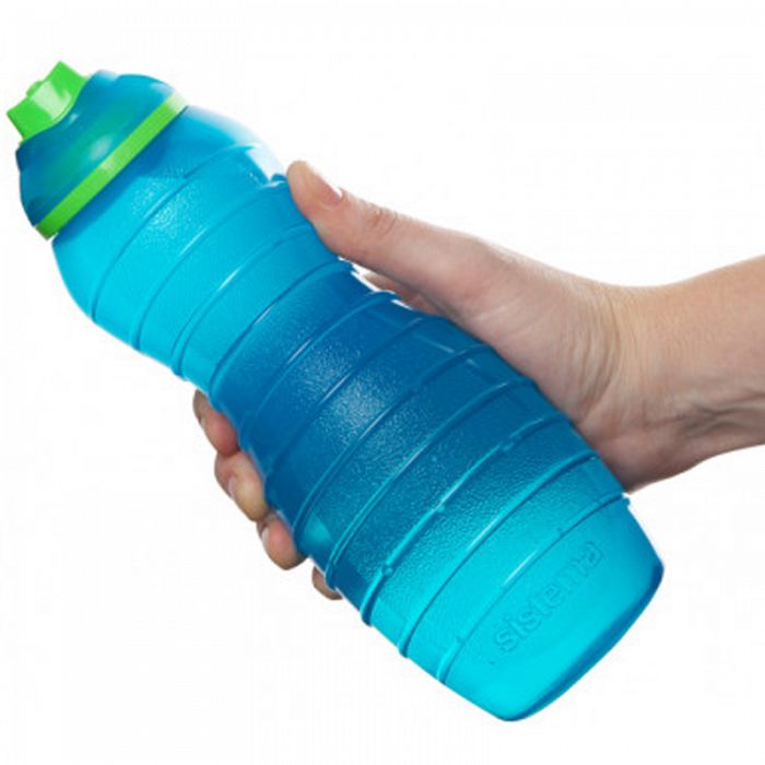 700ml Sistema Blue Twist-N-Sip Plastic Water Bottle