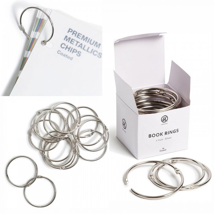U Brands 15count 2inch Silver Book Rings Binder Accessories