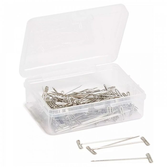 U Brands 100count Silver T Pins in Plastic Storage