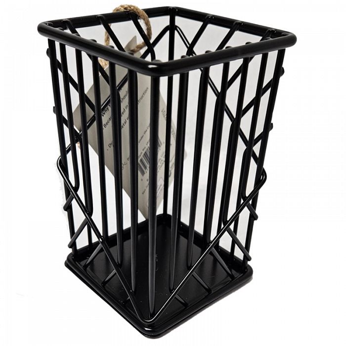 U Brands Vena Black Finish Metal Pencil Cup