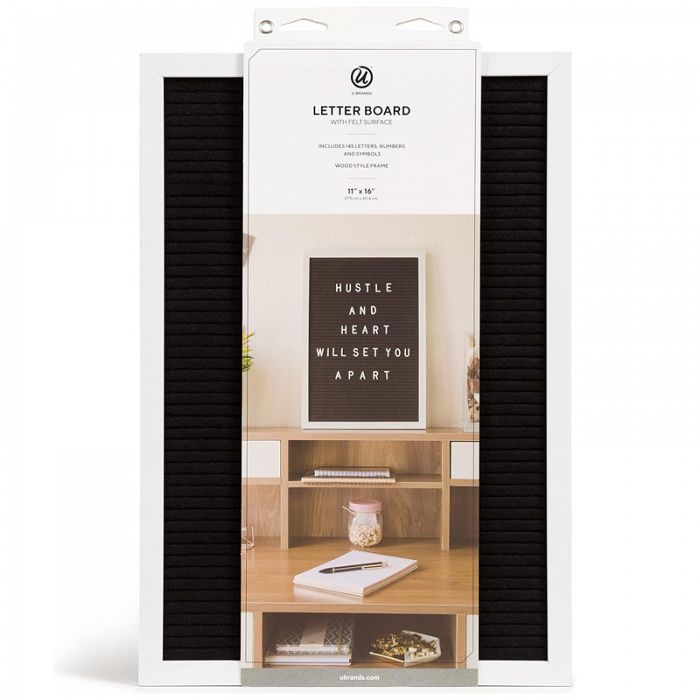 U Brands Trendy Felt Letter Board Classic Black and White 144Pieces