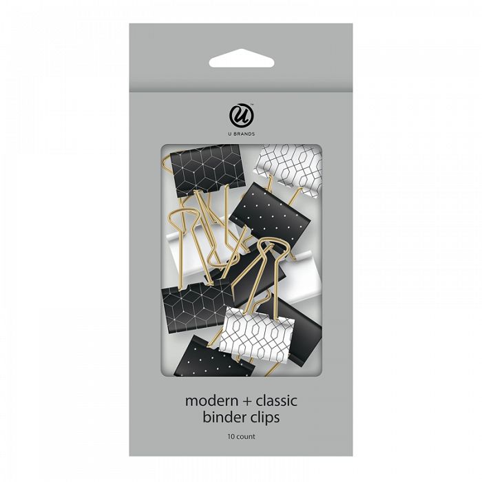 U Brands 10count Modern and Classic Medium Size Binder Clips