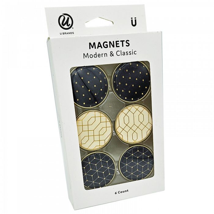 U Brands 6count Modern and Classic Round Magnets