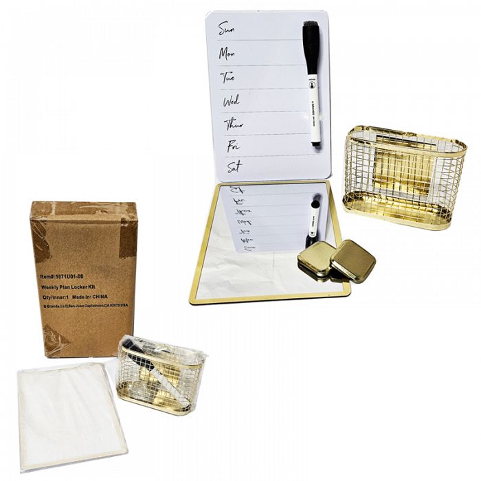 U Brands 6Piece Gold Weekly Plan Locker Style Kit
