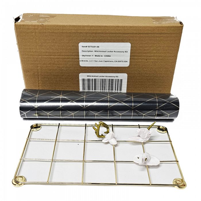 U Brands 5Piece Set Wild Animal Locker Style Accessory Kit