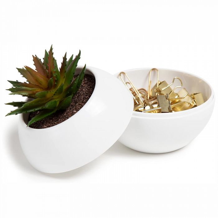 U Brands Mod Orb Paperclip Holder and USB Charging Planter
