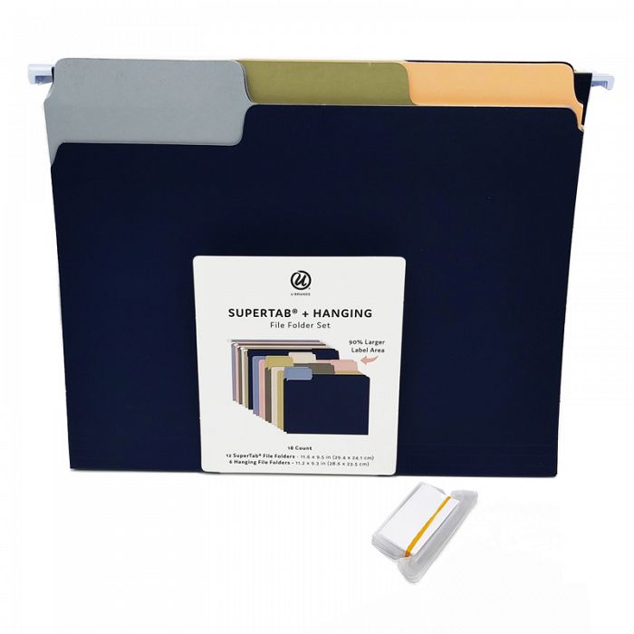 U Brands 18count Supertab and Hanging File Folder Set