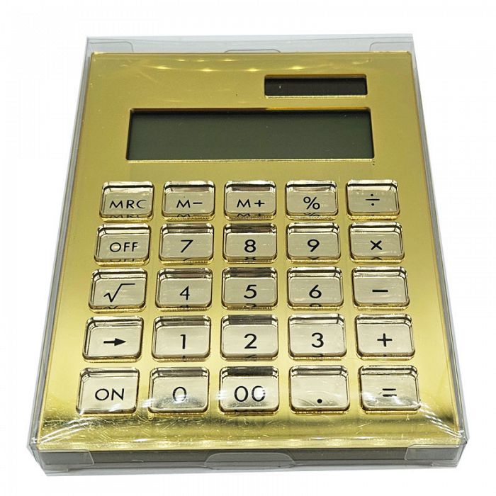 U Brands Solar Powered Acrylic and Gold Calculator