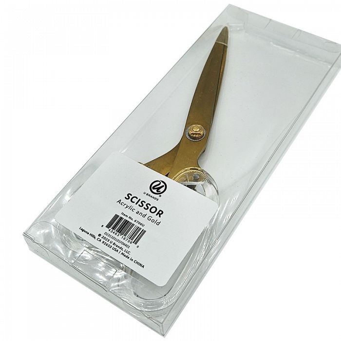 U Brands Acrylic and Gold 8inch Scissors with Clear Handles