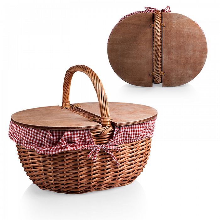 Red & White Gingham Country Basket