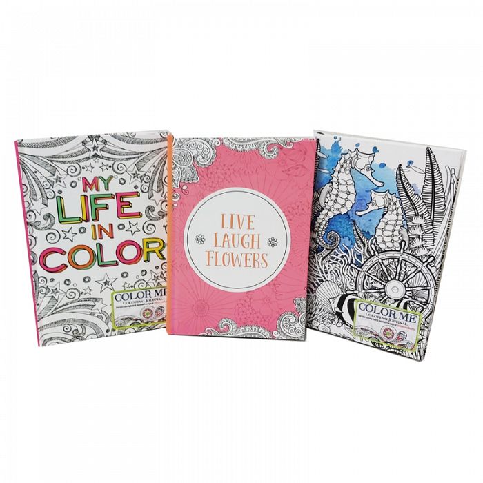 3Pack Adult Coloring Journal Hardcover Three Assorted Covers