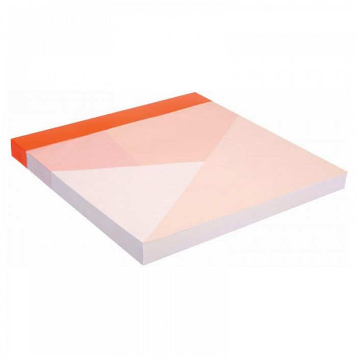 Set of 3  Chunky List Pad Modern Orange Large Notepad 150 Sheets 7in W x 7in H