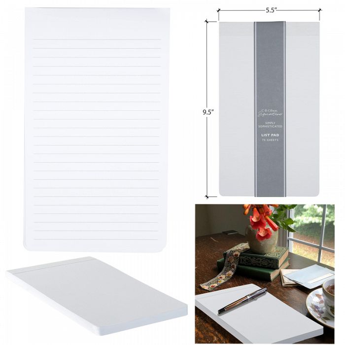 Set of 3 White Simply Sophisticated Professional Top Bound Memo Pad List Pad