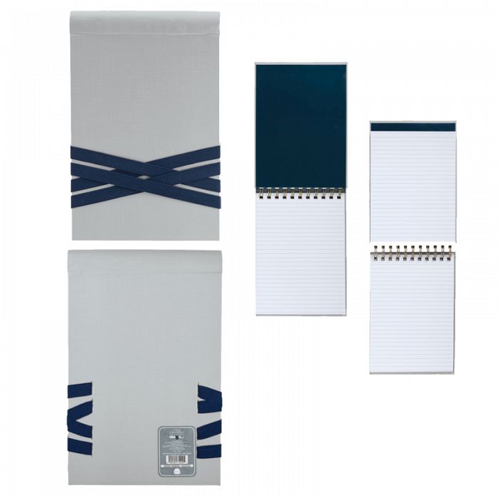 Designer Stone Canvas Cloth Top Bound Jotter Flip Notebook