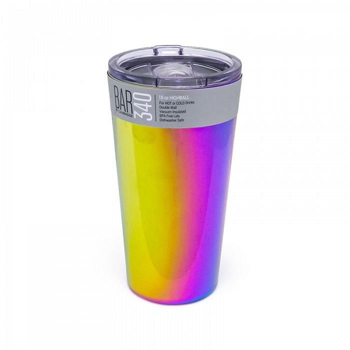 18oz Highball No Straw Tumbler Stainless Steel Rainbow Iridescent SHIPPING INCLUDED