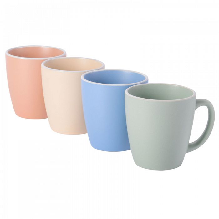 4Piece 17.5 oz Ceramic Mug 4 Assorted Matte Colors *Open Stock, No color box*