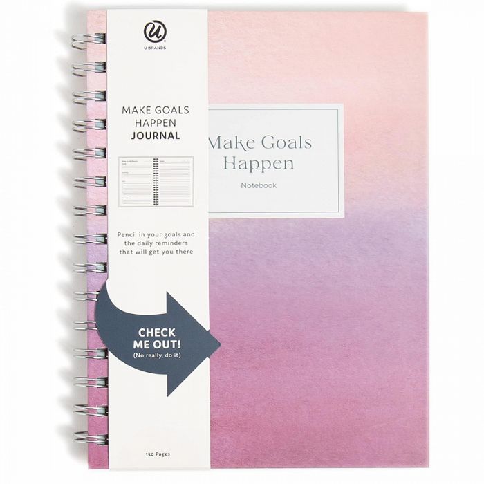 U Brands 2Pack Coastal Comfort Pink Make Goals Happen Prompted Task Journal