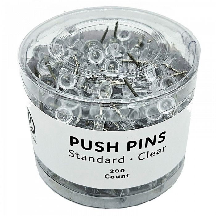 U Brands 200count Clear Push Pins Standard Size