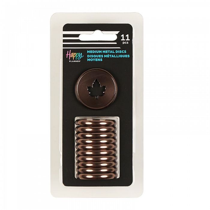 The Happy Planner Brown Maple Leaf Cutout Disc Set Classic Medium Metal Discs