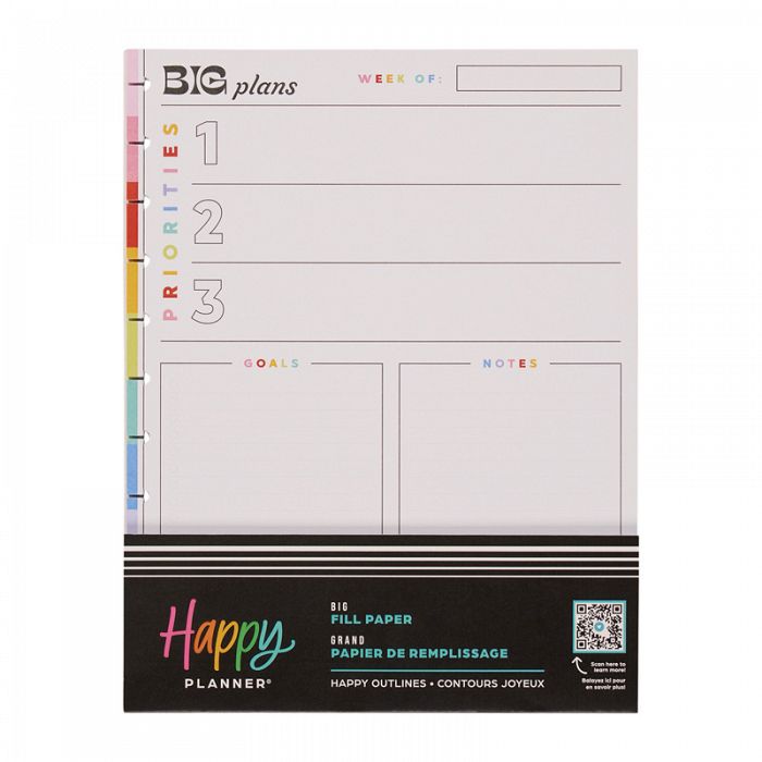 The Happy Planner Happy Outlines Big 40Sheet Fill Paper