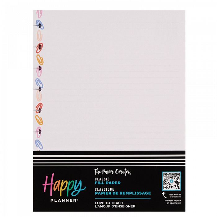 The Happy Planner Teacher Love to Teach Classic 40 Sheets Fill Paper