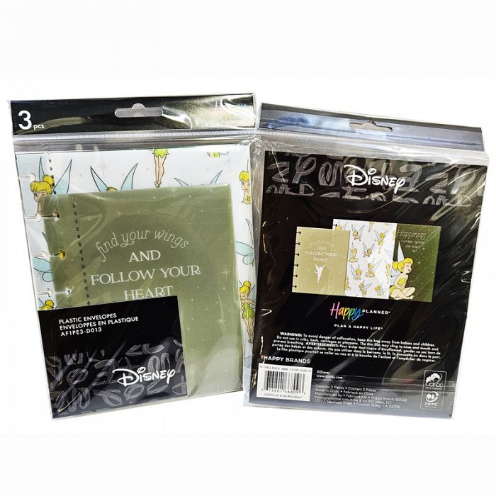 The Happy Planner Disney Tinkerbell Find Your Wings Envelope 3Pack