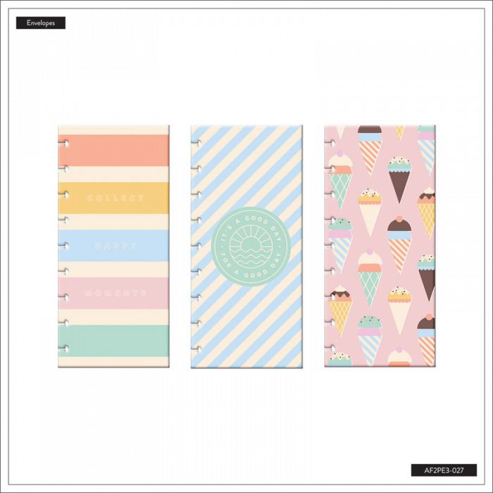 The Happy Planner Boardwalk Ice Cream Envelope 3Pack