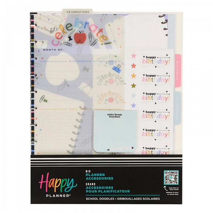 The Happy Planner School Doodles Student Checklist & Birthdays Big Accessory Pack