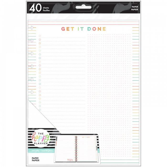 The Happy Planner® 40 Sheets Everyday GET IT DONE Big Format Filler Paper (1 unit left in stock)
