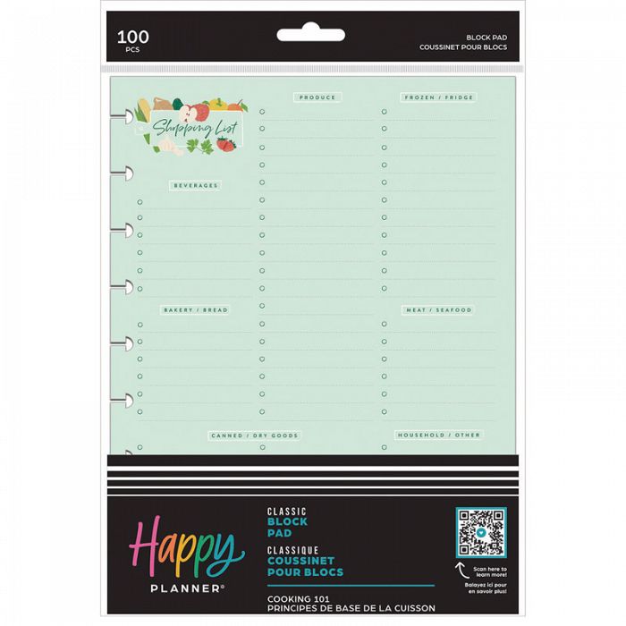 The Happy Planner Cooking 101 Classic Block Pad