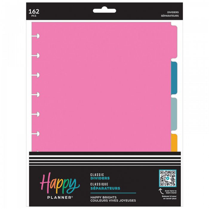 The Happy Planner BTS Happy Brights Classic Plastic Dividers 5Pack