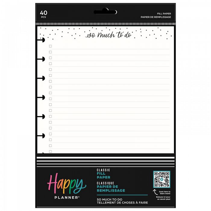 The Happy Planner So Much To Do Classic Fill Paper