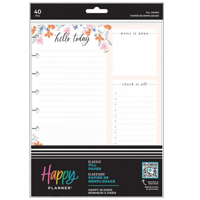 The Happy Planner BTS Happy In Paris Classic Fill Paper  40 Sheets