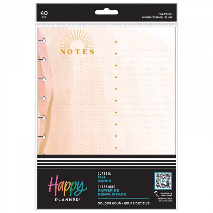 The Happy Planner BTS Golden Hour Classic Fill Paper 40 Sheets
