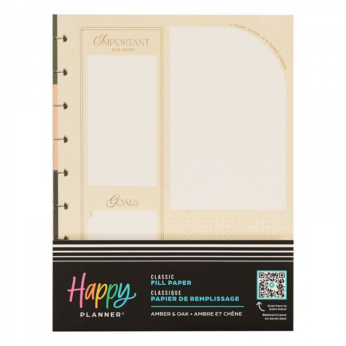 The Happy Planner THP Amber & Oak Budget Classic Fill Paper