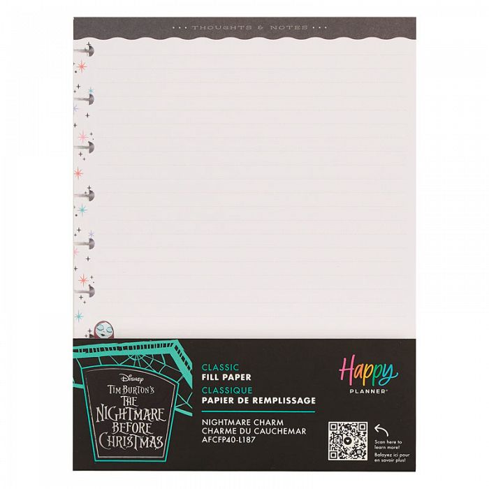 The Happy Planner Disney Tim Burton's The Nightmare Before Christmas Charm Classic Fill Paper