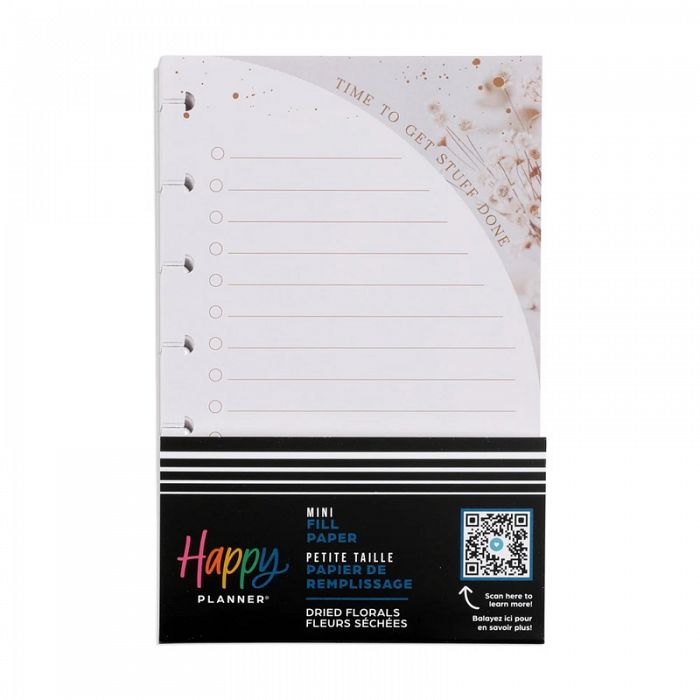 The Happy Planner Dried Florals Bullet List Mini Filler Paper