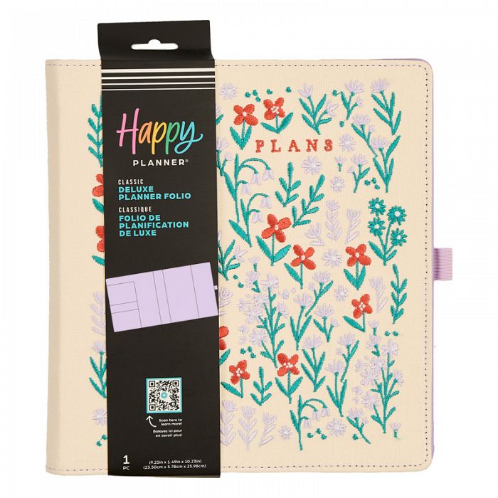 The Happy Planner Embroidered Tiny Florals Classic Deluxe Classic Planner Folio