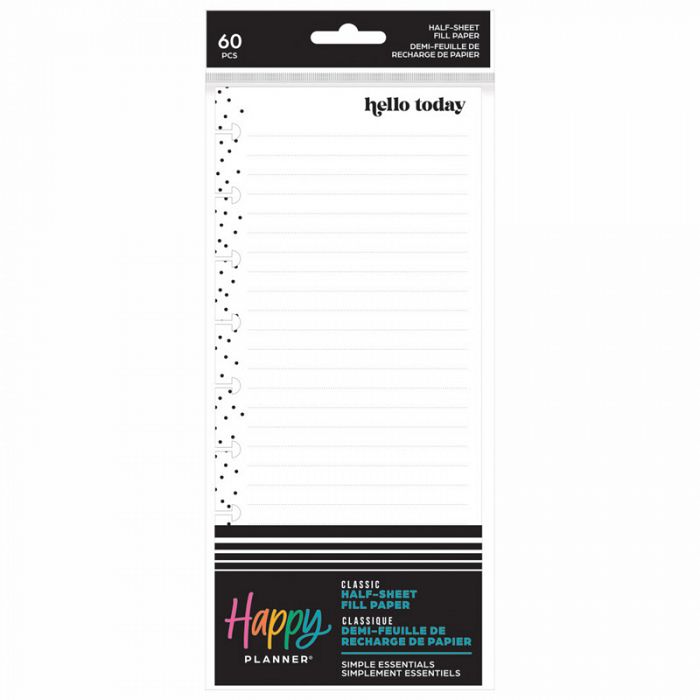 The Happy Planner Everyday Simple Essentials Skinny Classic Fill Paper