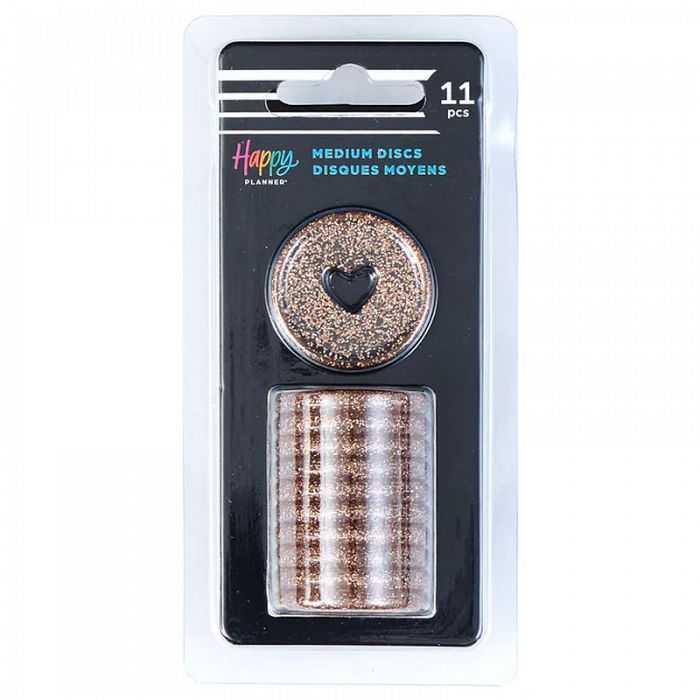 The Happy Planner Chestnut Shimmer 11Piece Medium Disc Set