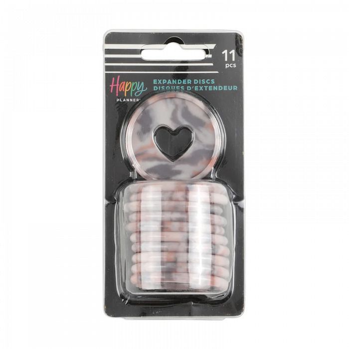 The Happy Planner Expander Plastic 11Piece Disc Set Blush Glossy Tortoise