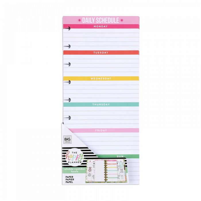The Happy Planner Classic Planner Half Sheet Daily Schedule