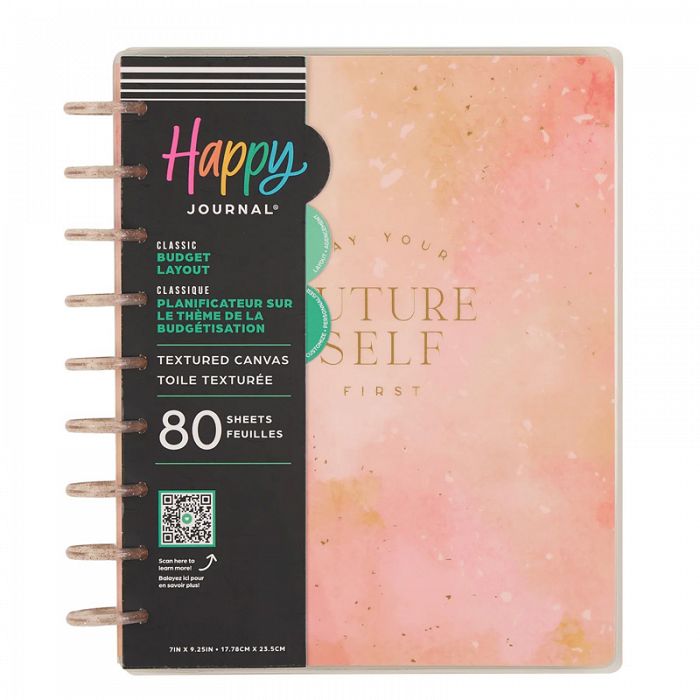 The Happy Planner Textured Canvas Budget Classic Disc Bound Guided Journal