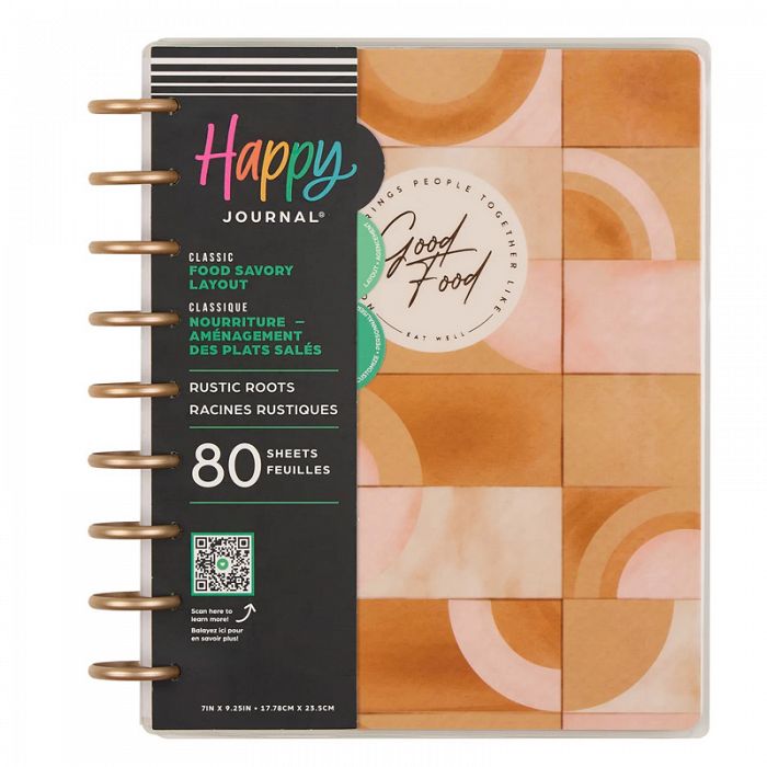 The Happy Planner Rustic Roots Meal Planning Classic Disc Bound Guided Journal
