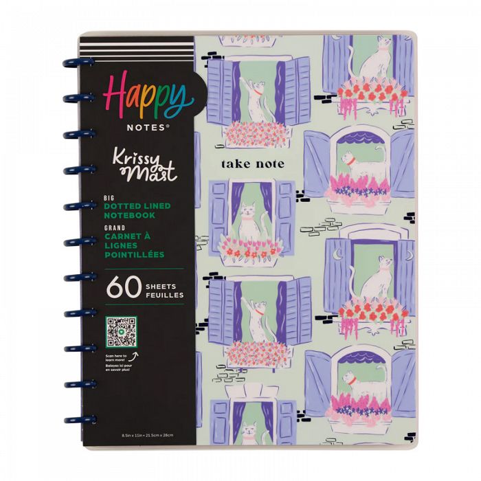 The Happy Planner Happy Notes Purrfect Year Big Disc Bound 60Sheet Notebook