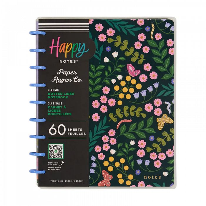 The Happy Planner Happy Notes Midnight Meadow Classic Disc Bound 60Sheet Notebook