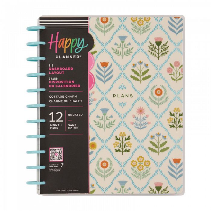 The Happy Planner Cottage Charm Big 12Month Disc Bound Undated Planner