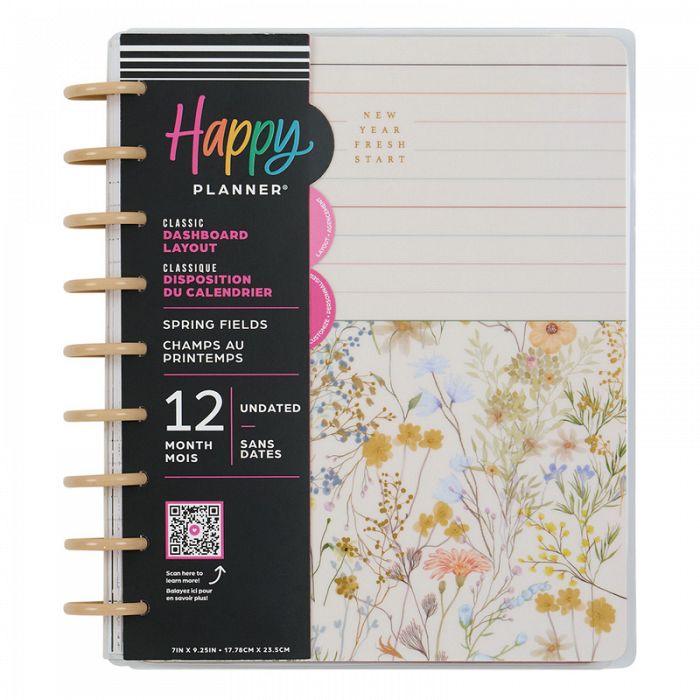 The Happy Planner Spring Fields Classic 12Month Disc Bound Undated Planner