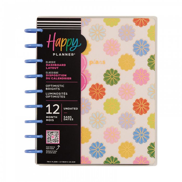 The Happy Planner Optimistic Brights Classic 12Month Disc Bound Undated Planner